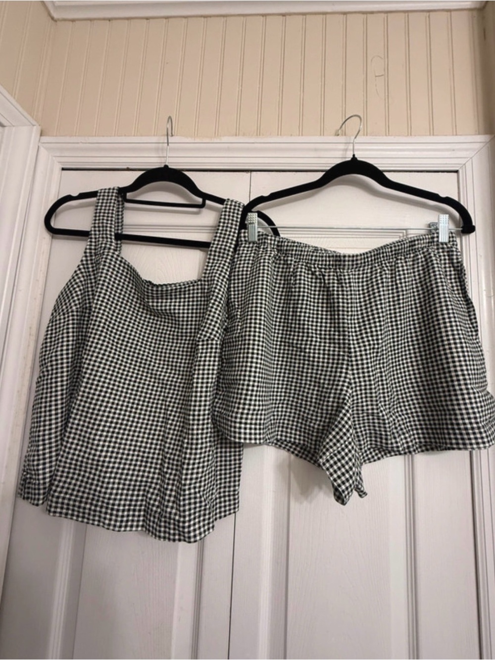 a new day Black & White Gingham Tank and Shorts Sleep Set